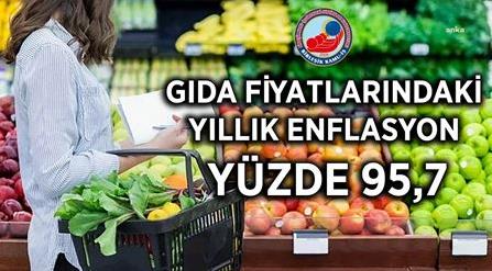 "GIDA FİYATLARINDA YILLIK ENFLASYON YÜZDE 95,7"